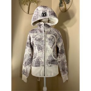 Lululemon Rare Ivory Coal Magic Manifesto Full Zip Scuba Remix Hoodie Size 4